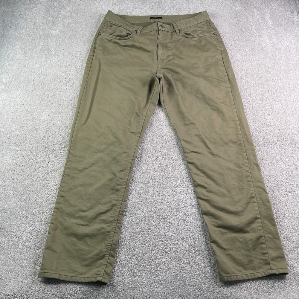 Quince Pants Mens 34x32 Olive Green Comfort Stretch Traveler 5 Pocket Chino